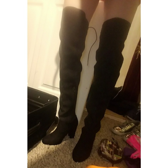 bamboo thigh high boots